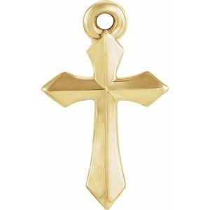 14K Yellow Gold Cross Dangle - 2