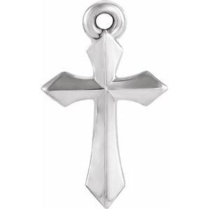 14K White Gold Cross Dangle: 14K White Gold Cross Dangle