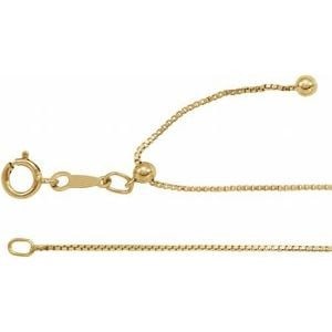 14K Yellow Gold-Filled .85 mm Adjustable Box 16-22" Chain: 14K Yellow Gold-Filled .85 mm Adjustable Box 16-22" Chain