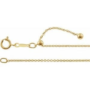 14K Yellow Gold-Filled 1.1 mm Adjustable Cable 16-22" Chain: 14K Yellow Gold-Filled 1.1 mm Adjustable Cable 16-22" Chain