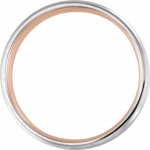 14K White/Rose Gold 7 mm Beveled-Edge Comfort-Fit Band Size 8.5: 14K White/Rose Gold 7 mm Beveled-Edge Comfort-Fit Band Size 8.5