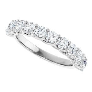 14K White Gold 1 1/8 CTW Natural Diamond Anniversary Band: 14K White Gold 1 1/8 CTW Natural Diamond Anniversary Band