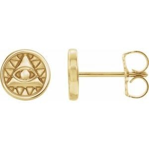 14K Yellow Gold Eye of Providence Earrings (1 of 10)