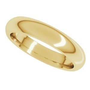 10K Yellow Gold 4 mm Comfort-Fit Half Round Band Size 8: 10K Yellow Gold 4 mm Comfort-Fit Half Round Band Size 8