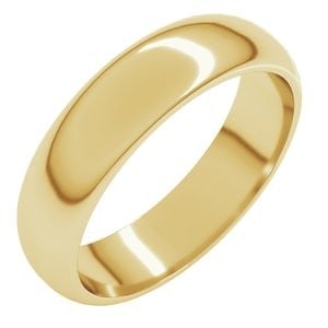 18K Yellow Gold 5 mm Half Round Band Size 9: 18K Yellow Gold 5 mm Half Round Band Size 9