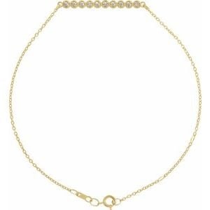 14K Yellow Gold 1/8 CTW Natural Diamond Bar 6 1/2-7 1/2" Bracelet: 14K Yellow Gold 1/8 CTW Natural Diamond Bar 6 1/2-7 1/2" Bracelet