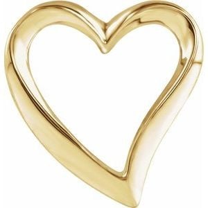 14K Yellow Gold Heart Slide Pendant: 14K Yellow Gold Heart Slide Pendant