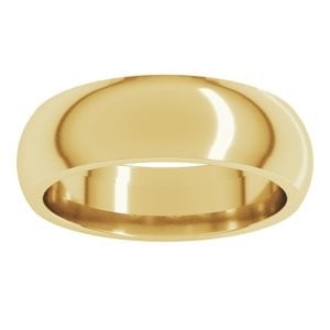 18K Yellow Gold 6 mm Comfort-Fit Half Round Band Size 11: 18K Yellow Gold 6 mm Comfort-Fit Half Round Band Size 11