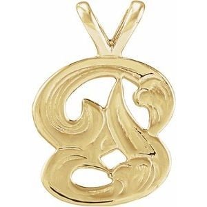 14K Yellow Gold Small Initial P Pendant (1 of 7)
