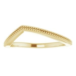 10K Yellow Gold Milgrain Matching Band: 10K Yellow Gold Milgrain Matching Band