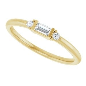 14K Yellow Gold 1/8 CTW Natural Diamond Stackable Ring: 14K Yellow Gold 1/8 CTW Natural Diamond Stackable Ring