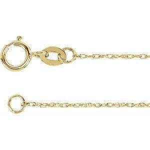 14K Yellow Gold-Filled 1 mm Rope 18" Chain: 14K Yellow Gold-Filled 1 mm Rope 18" Chain