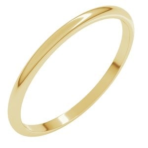 14K Yellow Gold 1.5 mm Lightweight Half Round Band Size 10: 14K Yellow Gold 1.5 mm Lightweight Half Round Band Size 10