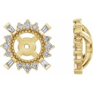 14K Yellow Gold 1/6 CTW Natural Diamond Halo-Style Earring Jackets with 4.9 mm ID (1 of 8)