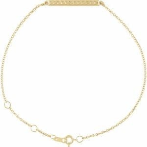 14K Yellow Gold Patterned Bar Bracelet: 14K Yellow Gold Patterned Bar Bracelet