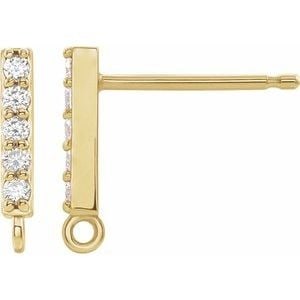 14K Yellow Gold .04 CTW Natural Diamond Bar Earring Top (1 of 8)
