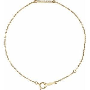 14K Yellow Gold .07 CTW Natural Diamond Bar 6 1/2-71/2" Bracelet: 14K Yellow Gold .07 CTW Natural Diamond Bar 6 1/2-71/2" Bracelet