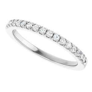 14K White Gold 1/5 CTW Natural Diamond French Set Band (1 of 9)