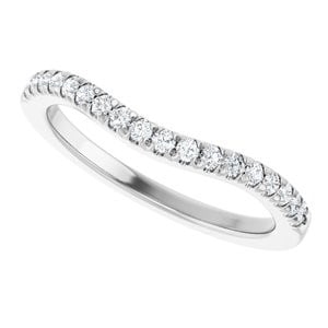14K White Gold 1/4 CTW Natural Diamond French-Set Matching Band (1 of 14)