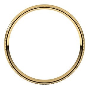 10K Yellow Gold 2.5 mm Lightweight Milgrain Comfort-Fit Half Round Band Size 4.5: 10K Yellow Gold 2.5 mm Lightweight Milgrain Comfort-Fit Half Round Band Size 4.5