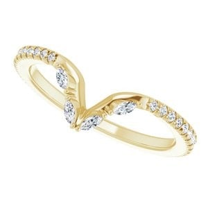 14K Yellow Gold 1/4 CTW Natural Diamond Band for 6.5 mm Round Ring: 14K Yellow Gold 1/4 CTW Natural Diamond Band for 6.5 mm Round Ring
