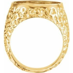 14K Yellow Gold Coin Frame Bezel Nugget Ring Mounting for 17.9 mm Coin: 14K Yellow Gold Coin Frame Bezel Nugget Ring Mounting for 17.9 mm Coin