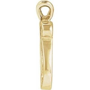 14K Yellow Gold Script Initial N Pendant - 3