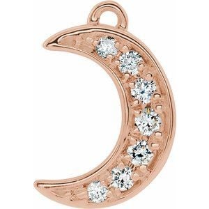 14K Rose Gold .05 CTW Natural Diamond Crescent Moon Dangle: 14K Rose Gold .05 CTW Natural Diamond Crescent Moon Dangle