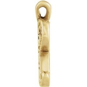 14K Yellow Gold Script Initial H Pendant: 14K Yellow Gold Script Initial H Pendant