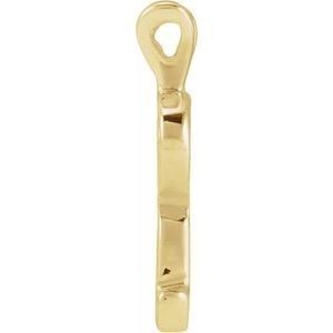 14K Yellow Gold Script Initial R Pendant - 3