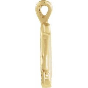 14K Yellow Gold Script Initial U Pendant - 3