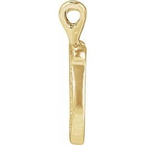 14K Yellow Gold Script Initial W Pendant - 3