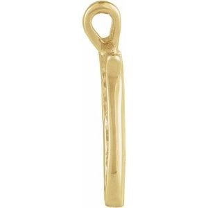 14K Yellow Gold Script Initial M Pendant: 14K Yellow Gold Script Initial M Pendant