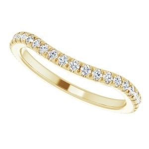 14K Yellow Gold 3/8 CTW Natural Diamond French-Set Matching Band: 14K Yellow Gold 3/8 CTW Natural Diamond French-Set Matching Band