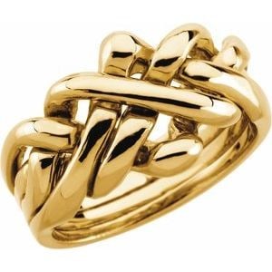 14K Yellow Gold 12.5 mm Puzzle Band 6: 14K Yellow Gold 12.5 mm Puzzle Band 6