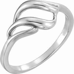 14K White Gold Freeform Ring: 14K White Gold Freeform Ring