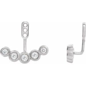14K White Gold 1/4 CTW Diamond Curved Front-Back Earring Jackets (1 of 7)