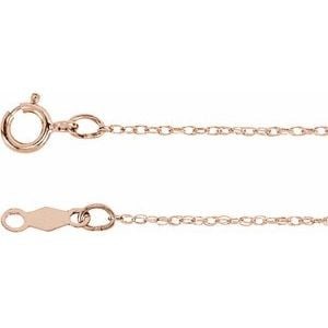 14K Rose Gold .75 mm Rope 16" Chain: 14K Rose Gold .75 mm Rope 16" Chain