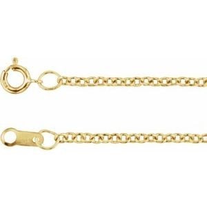 18K Yellow Gold 1.5 mm Cable 16" Chain: 18K Yellow Gold 1.5 mm Cable 16" Chain