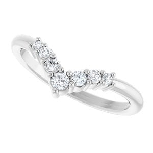 14K White Gold 1/6 CTW Natural Diamond Graduated V Ring (1 of 10)