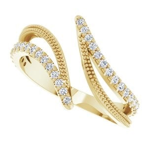 14K Yellow Gold 1/4 CTW Natural Diamond Bypass Ring: 14K Yellow Gold 1/4 CTW Natural Diamond Bypass Ring