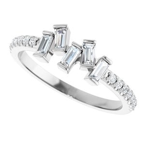 14K White Gold 1/3 CTW Natural Diamond Scattered Ring (1 of 8)
