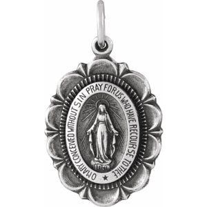 Sterling Silver Oval Miraculous Medal (1 of 8)