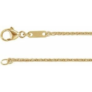 18K Yellow Gold 1.2 mm Wheat 18" Chain: 18K Yellow Gold 1.2 mm Wheat 18" Chain