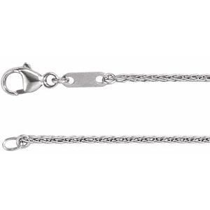 10K White Gold 1.2 mm Wheat 18" Chain: 10K White Gold 1.2 mm Wheat 18" Chain