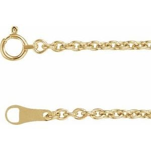 10K Yellow Gold 2.2 mm Cable 16" Chain: 10K Yellow Gold 2.2 mm Cable 16" Chain