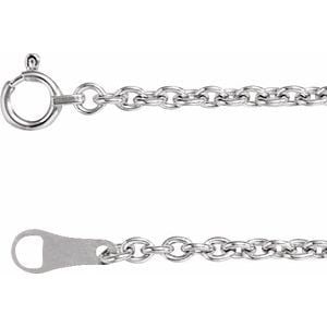 10K White Gold 2.2 mm Cable 16" Chain: 10K White Gold 2.2 mm Cable 16" Chain