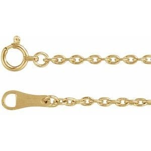10K Yellow Gold 1.7 mm Cable 20" Chain: 10K Yellow Gold 1.7 mm Cable 20" Chain