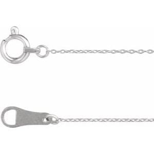 10K White Gold .8 mm Cable 20" Chain: 10K White Gold .8 mm Cable 20" Chain