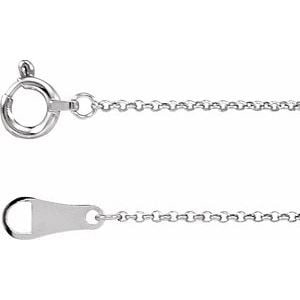 10K White Gold 1 mm Rolo 20" Chain (1 of 6)